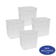 Kit 4 Organizadores Porta de Geladeira Organizador Multiuso