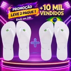 KIT De Chinelos Femininos Original Bandeirinha Do Brasil Sandalia de Dedo