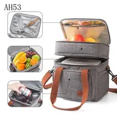 Bolsa Térmica de Grande Capacidade, Bolsa Térmica de Dupla Camada, Bolsa de Almoço Portátil Transversal Lu AQ328