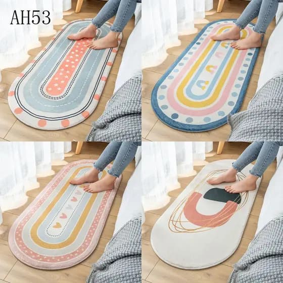 Tapete Macio e Absorvente de Água INS Rainbow para Quarto, Tapete Antiderrapante para Banheiro, Tapete de Entrada para C