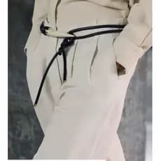 Cinto fino de couro com fivela em formato de chifre, cinto amarrado para vestido, acessório para marcar a cintura versát