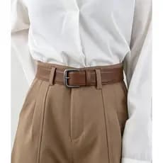 Cinto Couro Sintético Fivela de Agulha Retrô, Cinto Casual para Calça Jeans, Trabalho, Moda Diária