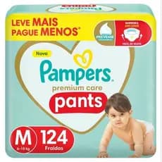 Fralda Pampers Premium Care Pants M 124 unidades