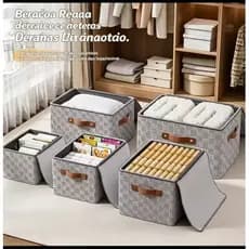 Caixa De Armazenamento De Roupas Com Zíper , Grande Capacidade , Dobrável , Colchas , Organizador