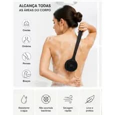 Escova De Banho Dupla Face Com Cabo Longo De Silicone Para Massagem Nas Costas