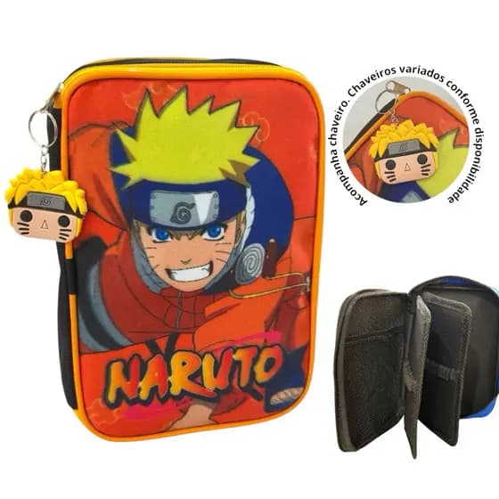 Estojo Box Naruto /Estojo Box /Estojo escolar/Estojo de lápis/Estojo com divisórias/Organizador escolar infantil Naruto