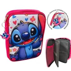 Estojo escolar Stitch/Estojo Stitch Estojo Box/Estojo de lápis/Estojo com divisórias/Organizador escolar infantil Stitch