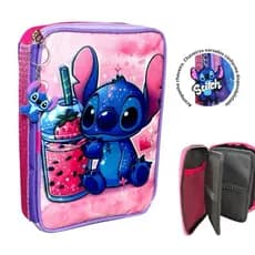 Estojo Box /Estojo Box Stitch /Estojo escolar/Estojo de lápis/Estojo com divisórias/Organizador escolar infantil Stitch
