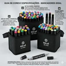 Conjunto de Canetas 24/36/48 Peças Hidrográficas Coloridas Cores Vibrantes Atóxico Pintura Escolar
