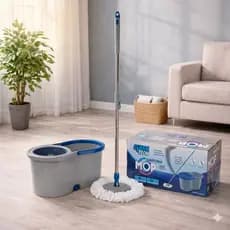 Esfregão Mop Fit 13 Litros Multiuso Giratório com Cabo Extensível Regulável Inox Limpeza Sem Esforço