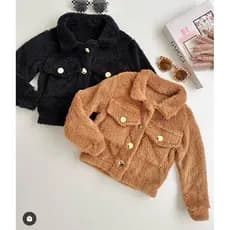 Casaco Infantil Teddy Menina Pelúcia Inverno Blusa De Frio Quentinha Feminina 4 ao 10 Anos