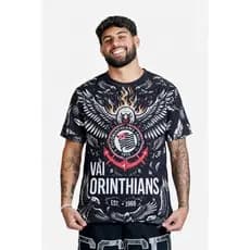 Camiseta Masculina Águia Branca Estampada Premium Casual Gola Careca