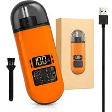 Aparador de Pelos Nariz e Orelha Elétrico Sem Dor, Visor de Bateria Led, Bivolt Recarregável USB