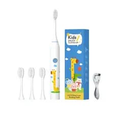 Escova de dentes elétrica sônica infantil 1 a 3 anos 100% impermeável cerdas macias seguras 4 cabeças