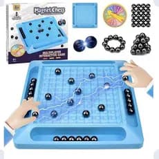 Jogo de Xadrez Magnético - Tabuleiro com Indução Magnética, Brinquedo Interativo para Pais e Filhos