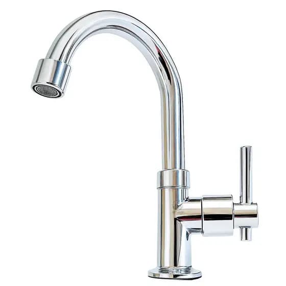 Torneira para Lavatório Essenza Mesa Cromada Alavanca Redonda ABS Inox 1/4 de Volta