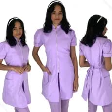Jaleco Feminino Manga Curta De Zíper Conforto Várias Cores