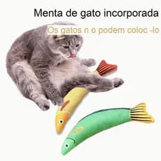 Brinquedo Para Gatos Com Catnip Peixe De Pelúcia Interativo Mordedor Para Pets 3D PROMOÇÃO