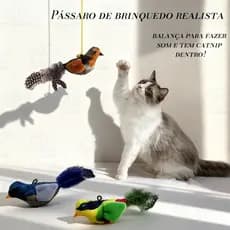 Brinquedos Interativos Para Gatos – Brinquedo Realista Com Som De Pássaro De Pelúcia Internos ZH8182