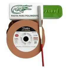 Pedra Rebolo Reto 4 polegadas Grão 400 + Lima Diamantada e Pasta Jacaré com bucha de redução grátis
