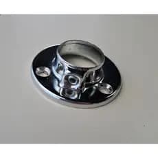 Suporte Flange para Tubo Redondo Cabideiro 25mm - Unidade e Kit com parafusos