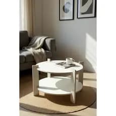 Mesa de Centro Redonda Montagem em 1 Minuto – Design Moderno em MDF Premium