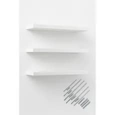 Kit Prateleiras Flutuantes 60cm MDF Branco e Preto com Suporte Invisível