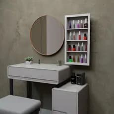 Expositor Esmaltes 4 prateleiras aéreo branco ou preto para manicure