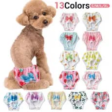 Fêmea Cão Calça Fisiológica Para Fraldas Fofinhas Elasticidade Pet Princess Calcinha