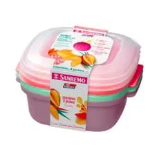 Conjunto 3 Potes Quad Plastico Sanremo 1,3L
