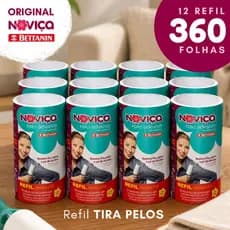 Refil Rolo Adesivo Tira Pelos Noviça Bettanin Caixa c/12 Remove Fiapos Pelos Poeira Roupas Sofá