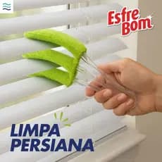 Limpador de Persianas Esfrebom Microfibra Lavável, Remove Poeira Fácil e Rápido, Tira Pó