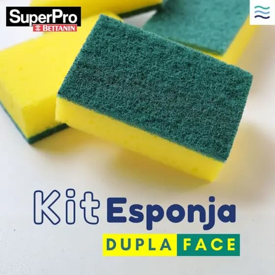 Kit Esponjas Dupla Face Verde e Amarela Louça Multiuso Cozinha Limpeza Alta Durabilidade Bucha