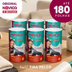 Refil Rolo Adesivo Tira Pelos Noviça Bettanin Kit 2 4 6 Remove Fiapos Pelos Poeira Roupas Sofá