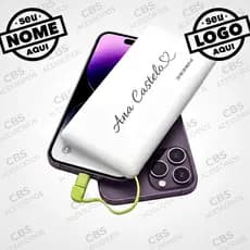 Carregador Portátil Power Bank 10.000mah - Personalização a Laser - Nome - logo - Símbolos Time