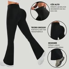 Calça Flare bailarina cintura alta suplex modela bumbum NÃO TEM BOLSO