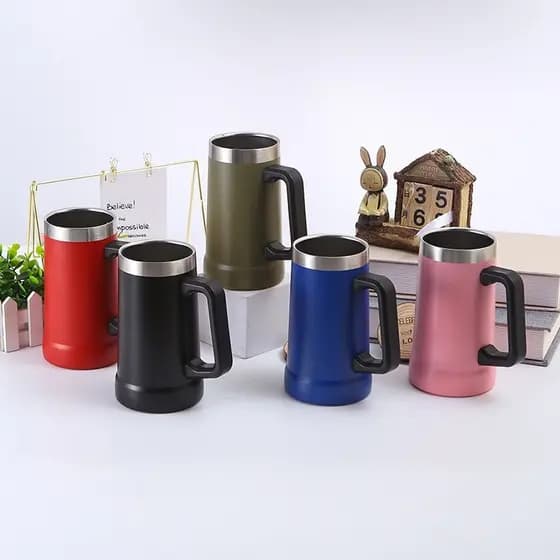 Caneca Térmica Em Aço Inox 710ml C/Alça Para Bebidas Gelada