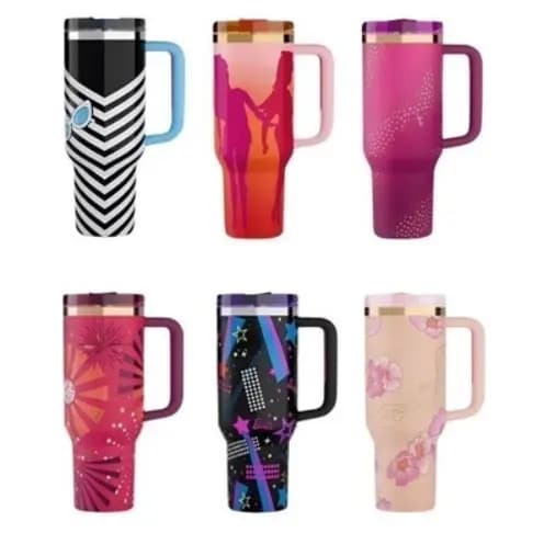 Copo Térmico 1200ml Estampas Femininas Estiloso Café /Cerveja /Suco Com Canudo