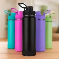 Garrafa Térmica Inox Agua 800ML Capinha Borracha Silicone
