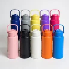 Garrafa Térmica Aço Inox copo duplo para bebe Com Canudo+ Base da Mesma Cor 800ML   Copo duplo com canudo