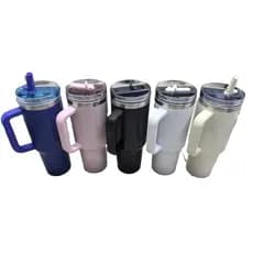 Copo novo Térmico Inox Portátil 1200ml Garrafa Térmica Inoxidável com Tampa e Canudo 1200ml
