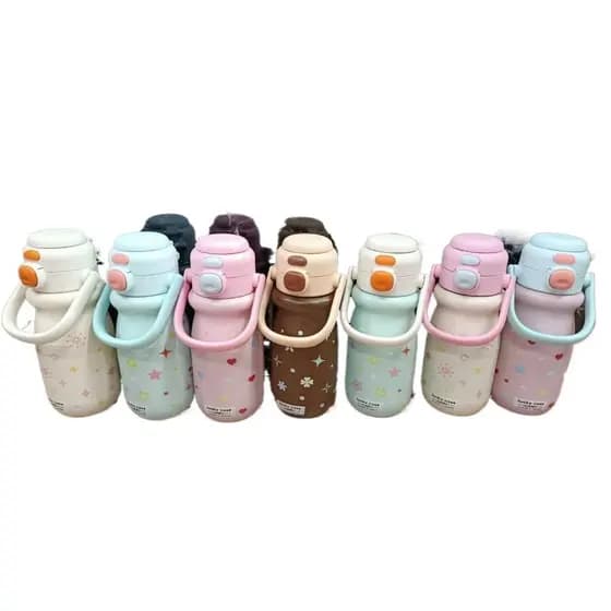 Garrafa Térmica infantil SMALL BOTTLE PERSONAGENS E ESTAMPAS 520 ml  aço inox