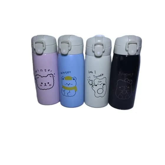 Garrafa Térmica de Bichinho em Inox 350ml Adulto e Infantil Trabalho Escola Academia