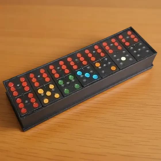 Dominó Kit 15 a 35 Unidades Preto Clássico Plástico Pontos Coloridos Estojo