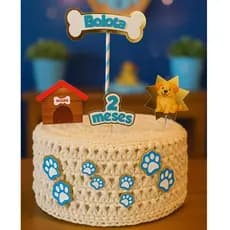 Topo de Bolo Aniversário Pet Personalizado - Topo bolo personalizado - Papelaria Personalizada - Aniversário Cachorro