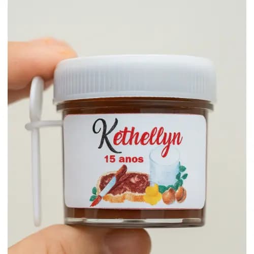 Rótulos adesivos para Potinhos 40ml Tema Personalizado Nutella - Etiquetas Personalizadas - Adesivos Personalizados
