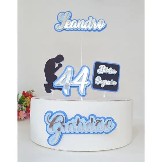 Topo de Bolo 3 D "Gratidão" - Papelaria Personalizada - Topo de bolo Personalizado -  Topo de Bodas de Casamento