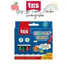 Giz de Cera Jumbo Triangular 12 Cores - Tris