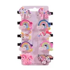 Conjunto de Grampos de Cabelo de Unicórnio para Meninas - Desenhos Animados Adoráveis