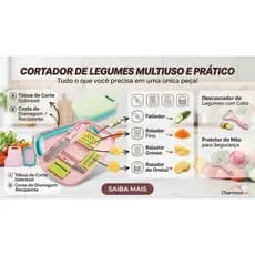 Fatiador Cortador Profissional 16 em 1: Corta, Rala e Pica em Segundos Inox Antiferrugem e Seguro